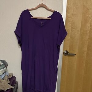 Vintage New York & Company Deep Purple Short Sleeve T-shirt Dress